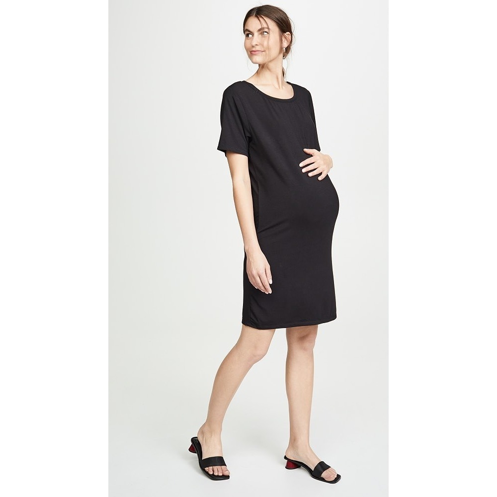 Hatch Layers The T-Shirt Dress Modal Layer Maternity Black Sz Small